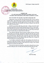 Lời kêu gọi của Chủ tịch TLĐLĐ Việt Nam gửi đến ĐVCĐ - CNVC - LĐ